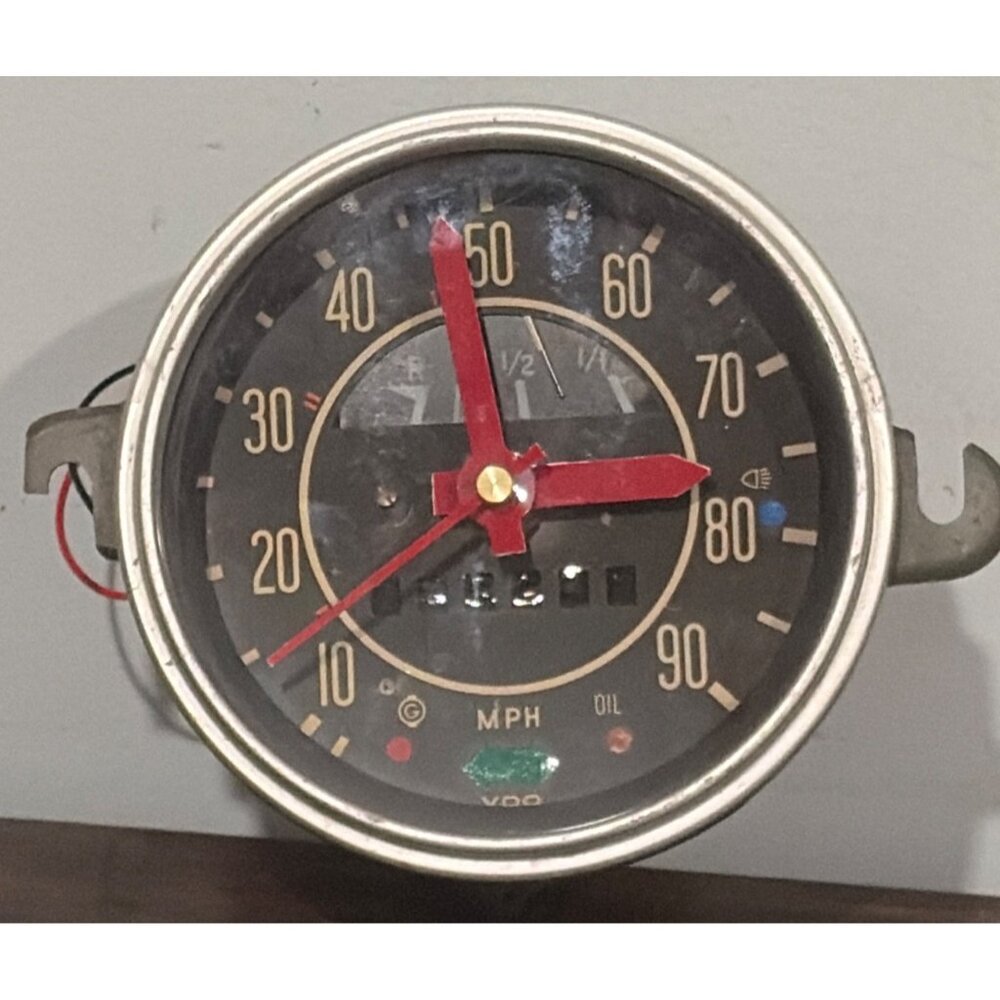 VTG 1971 VDO Volkswagen Speedometer Converted To Dial Clock VW Novelty TESTED